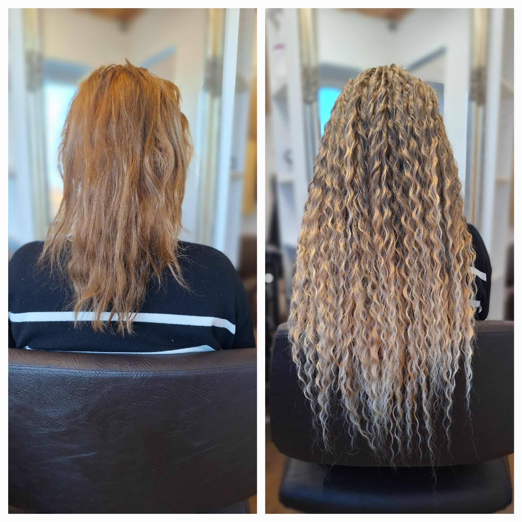 Helepruunid lokipatsid, paigaldatud punumismeetodil.